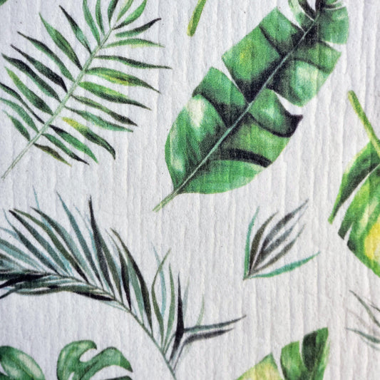 tropical leaves swedish dishcloth