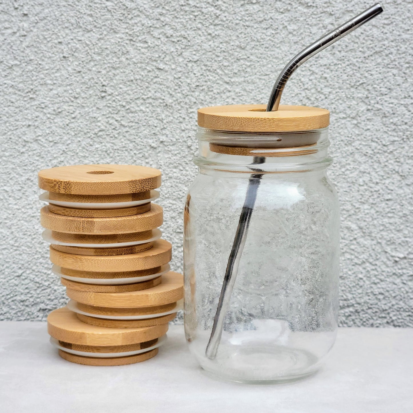 Bamboo Mason Jar Drinking Lid