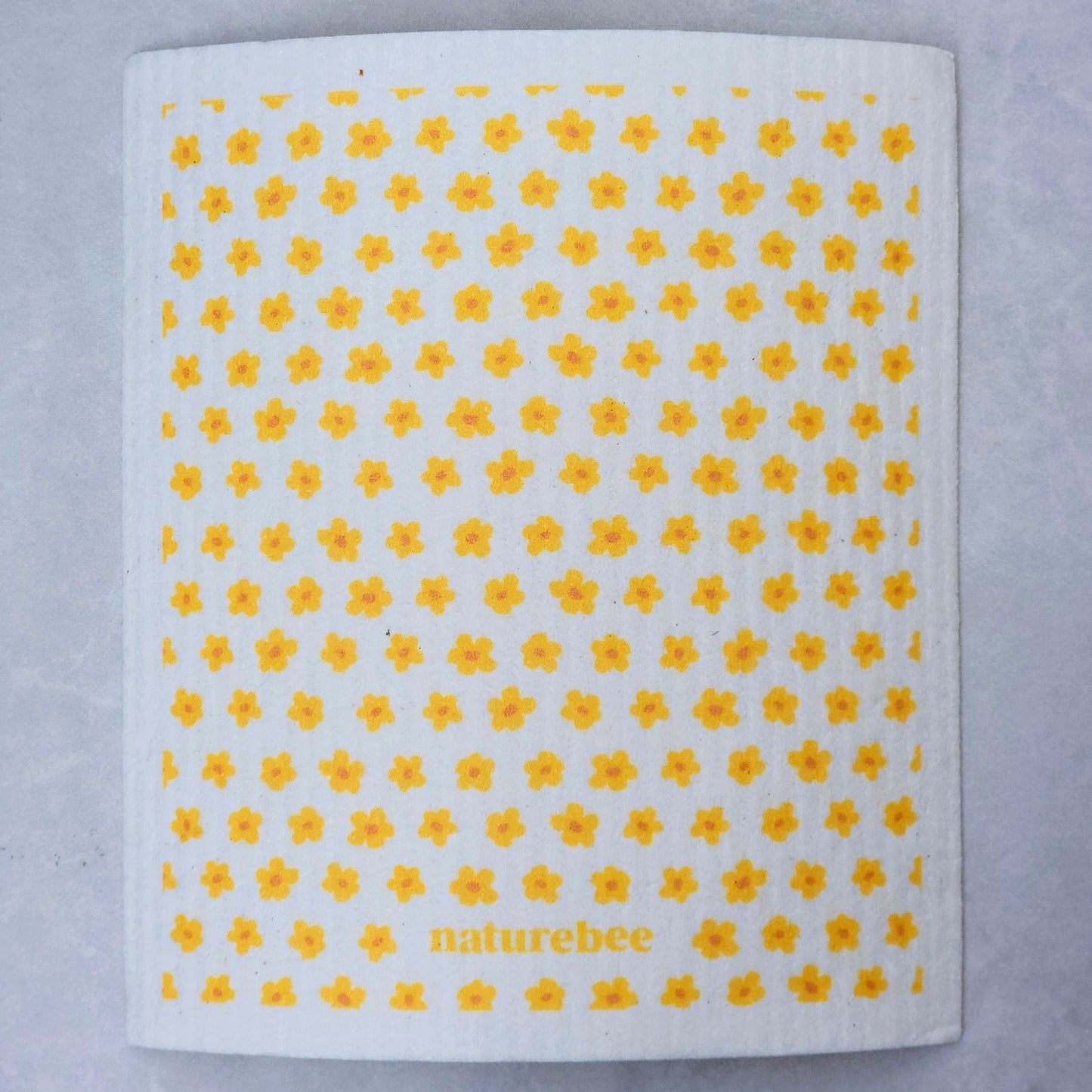 tiny yellow flowers swedish dishcloth