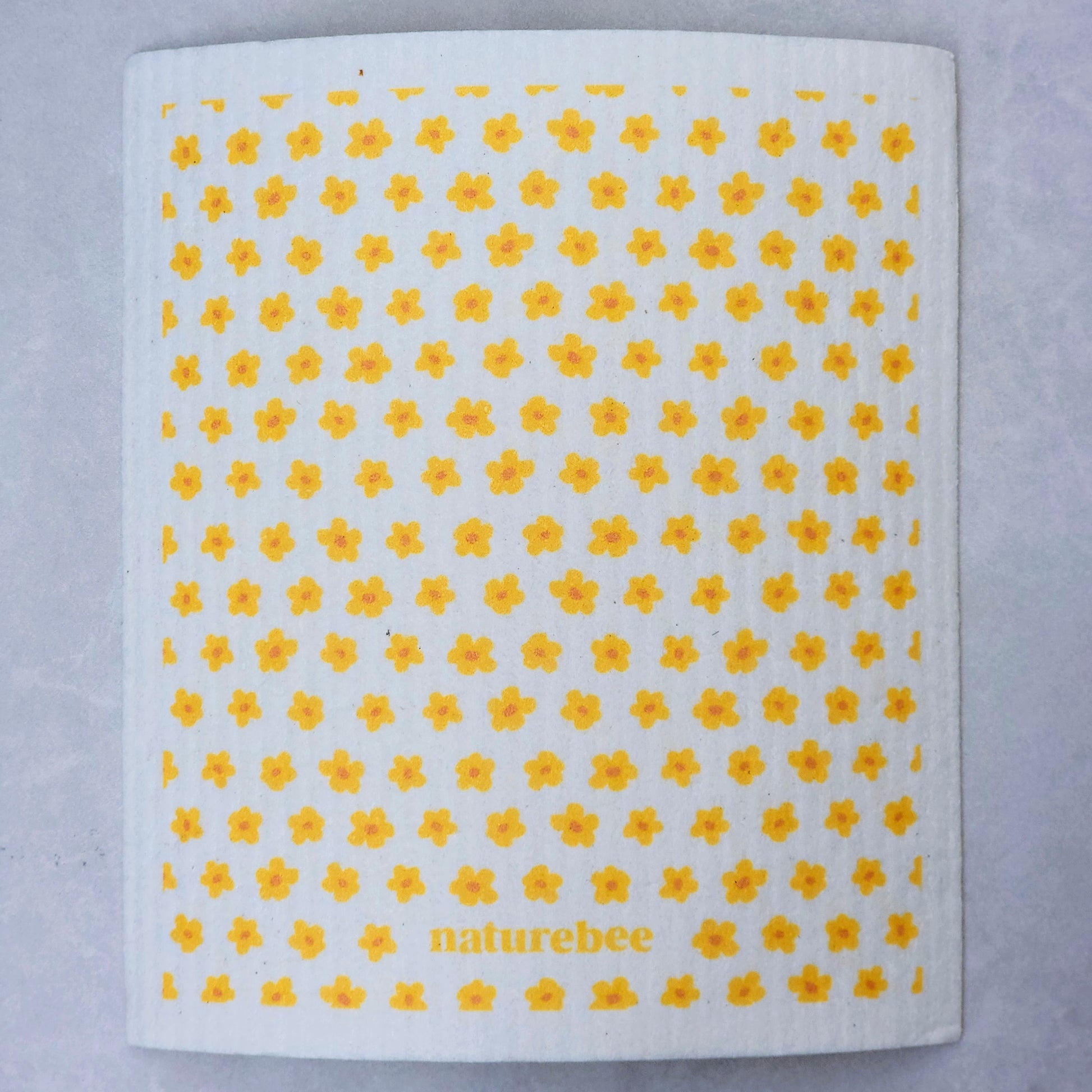 tiny yellow flowers swedish dishcloth